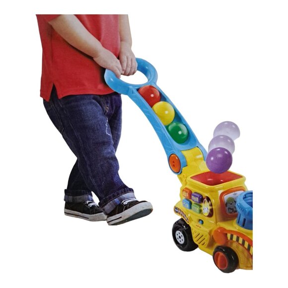 VTech Pop-a-Balls Push Pop Bulldozer Interactive Learning Toy Toddlers Builder - Picture 13 of 15